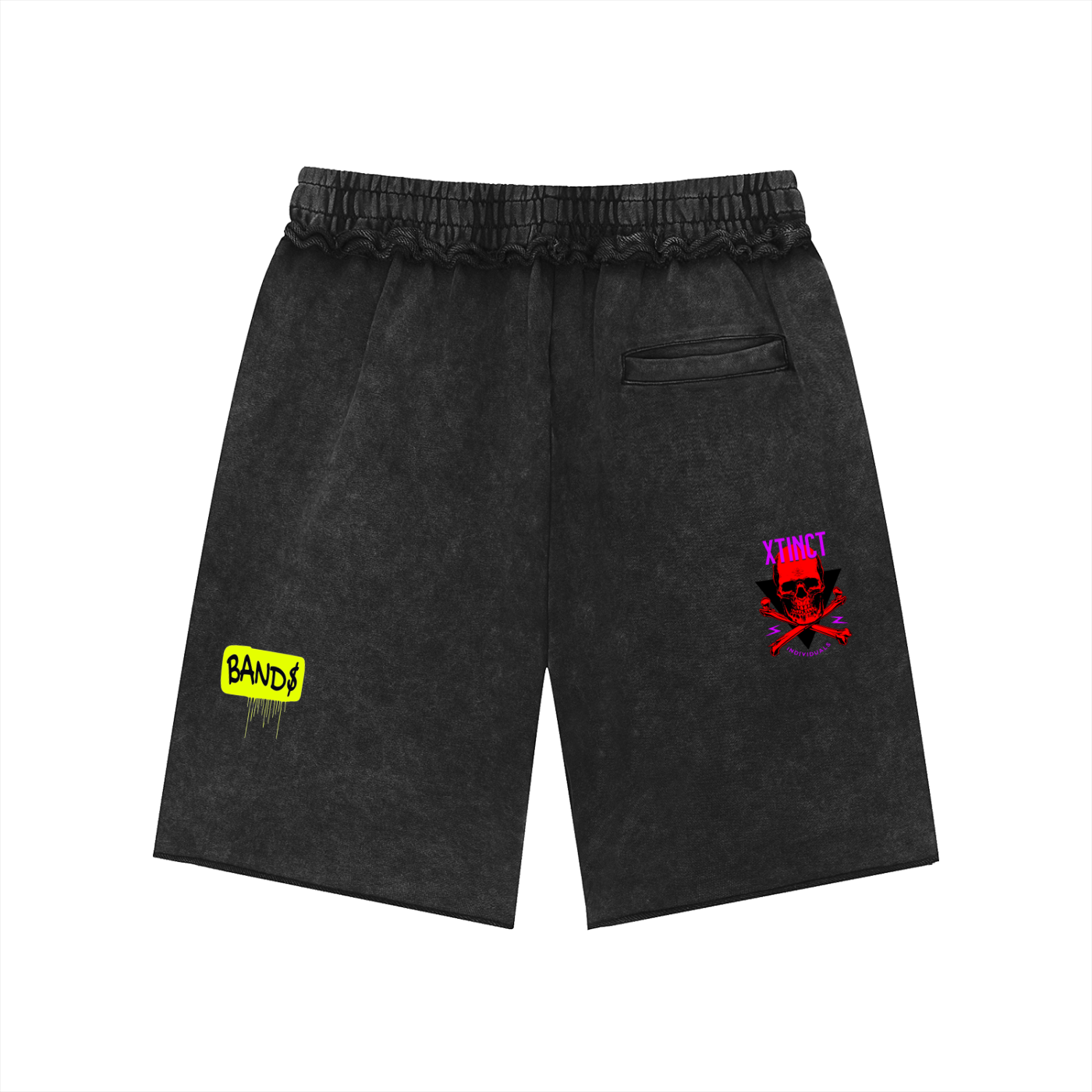 Mineral Wash Raw Edge "WELL OFF Collab" Shorts
