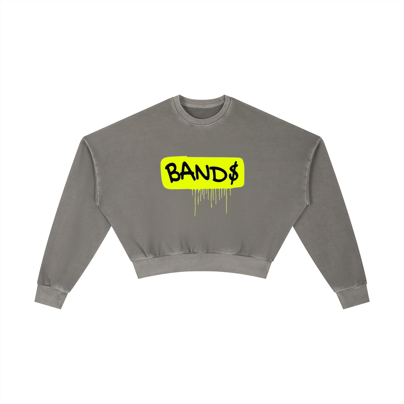 Womens Vintage "WELL OFF" Washed Cropped Sweatshirt