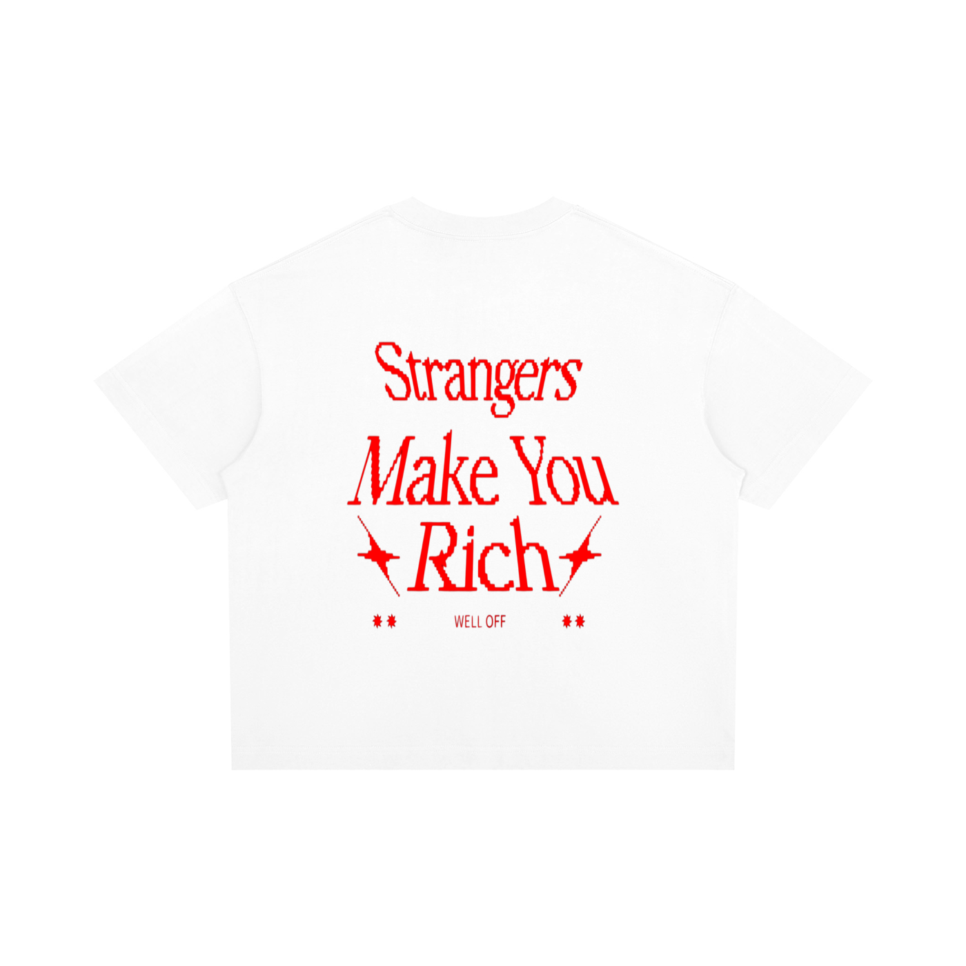Boxy Drop Shoulder "WELL OFF" T-Shirt