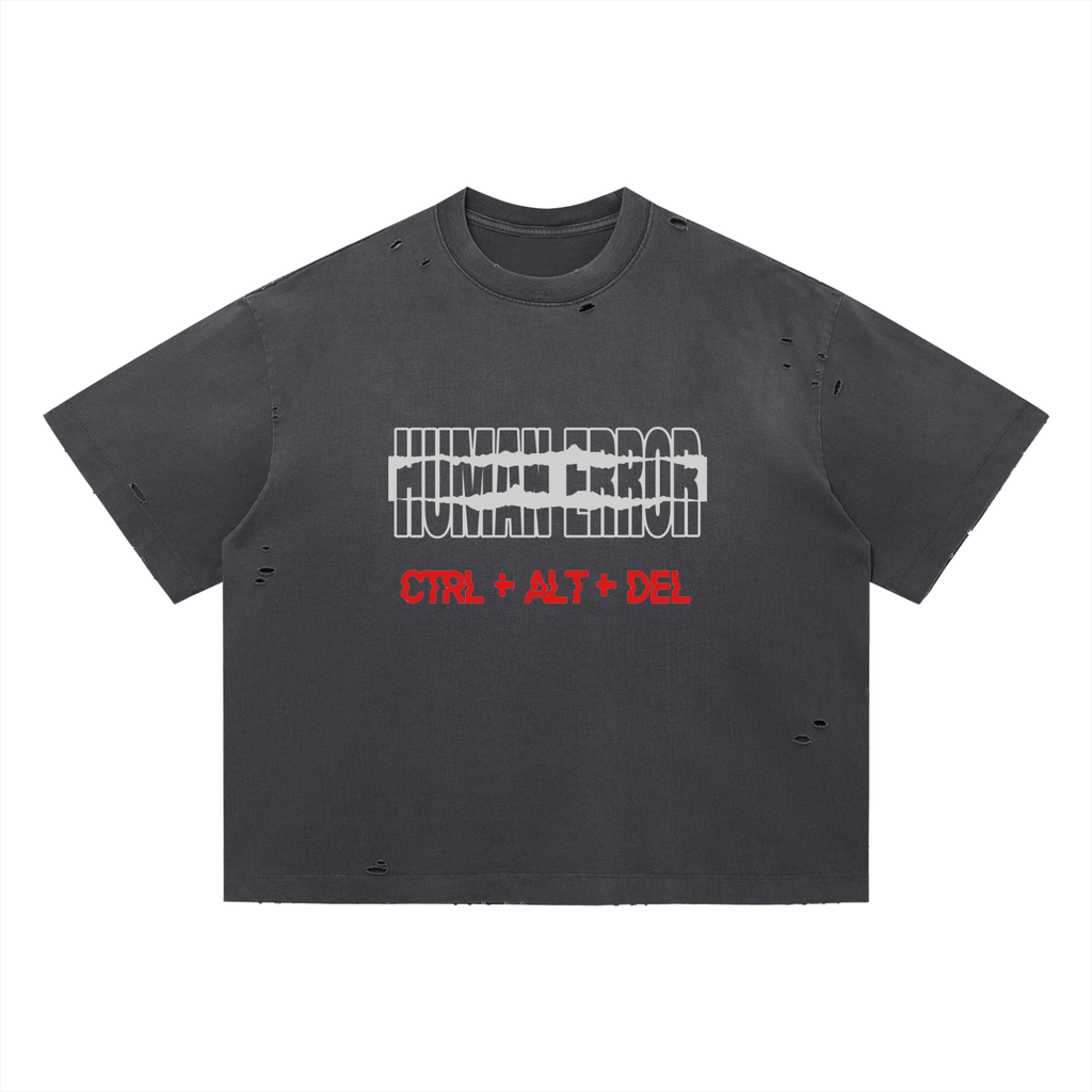 Vintage Washed Distressed Boxy Oversized "XTINCT INDIVIDUALS" T-Shirt