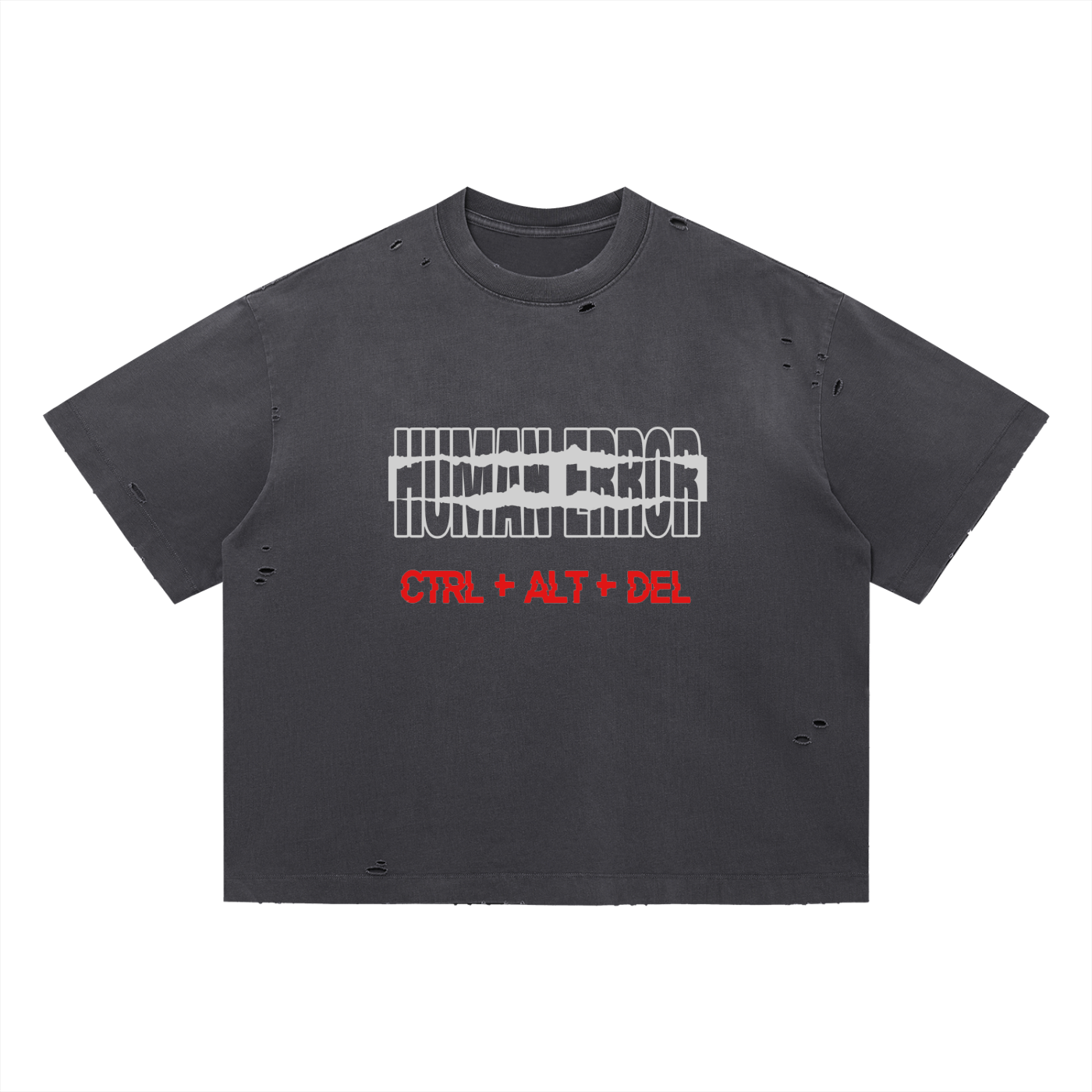 Vintage Washed Distressed Boxy Oversized "XTINCT INDIVIDUALS" T-Shirt