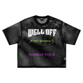 See-through"WELL OFF - XtincT IndividualS" Collab Boxy Net T-Shirt