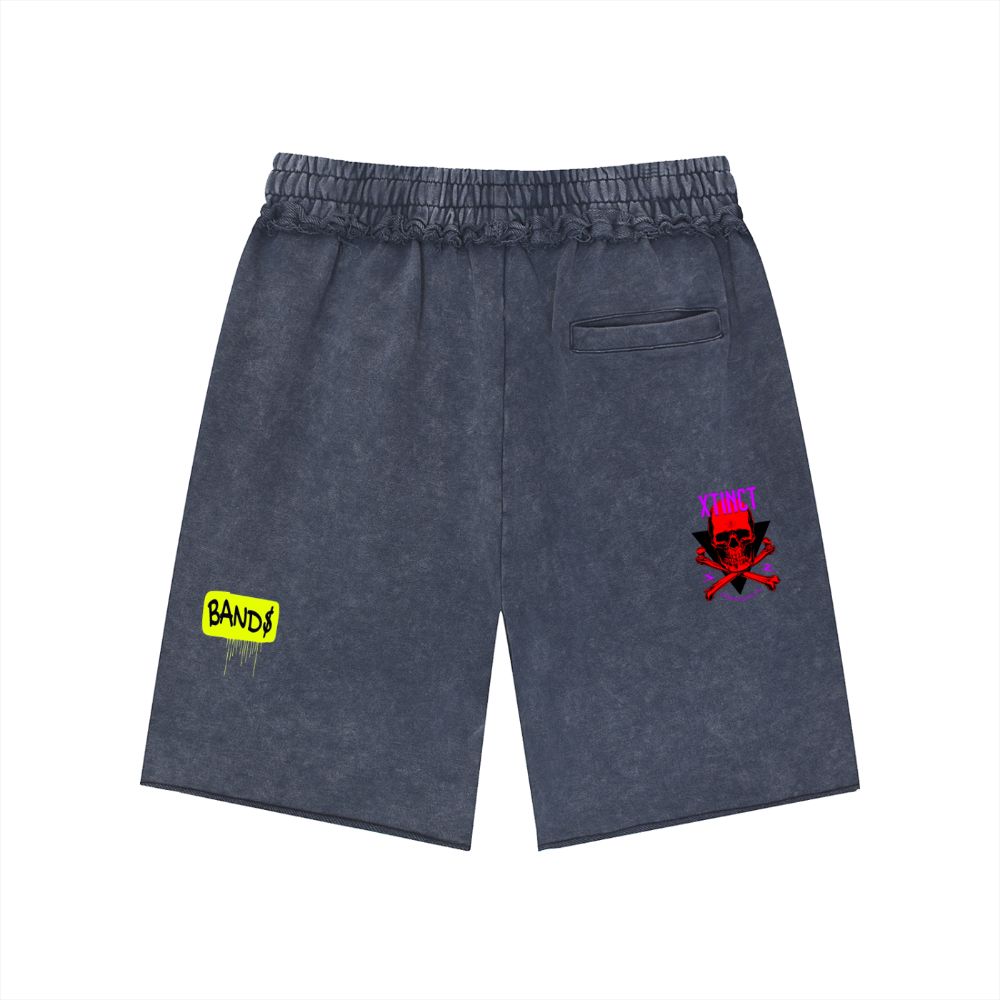 Mineral Wash Raw Edge "WELL OFF Collab" Shorts