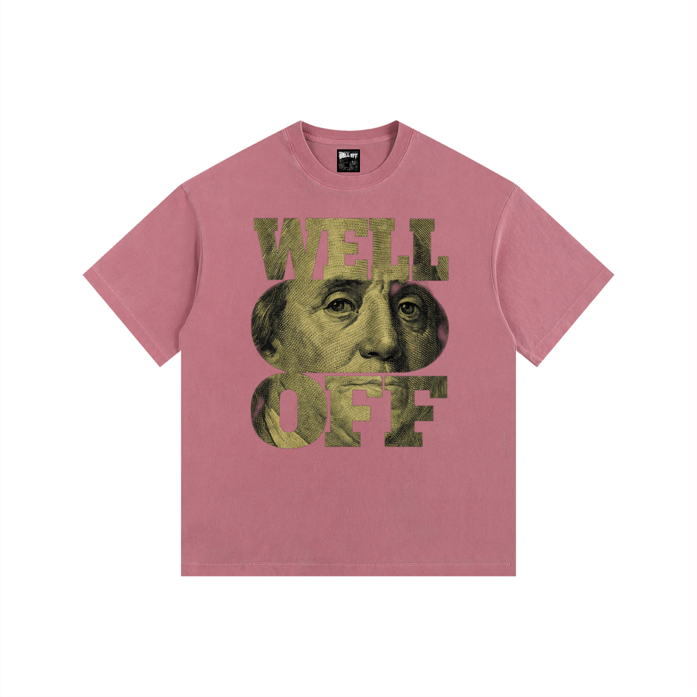 Vintage Washed Oversized Cotton "WELL OFF" T-Shirt