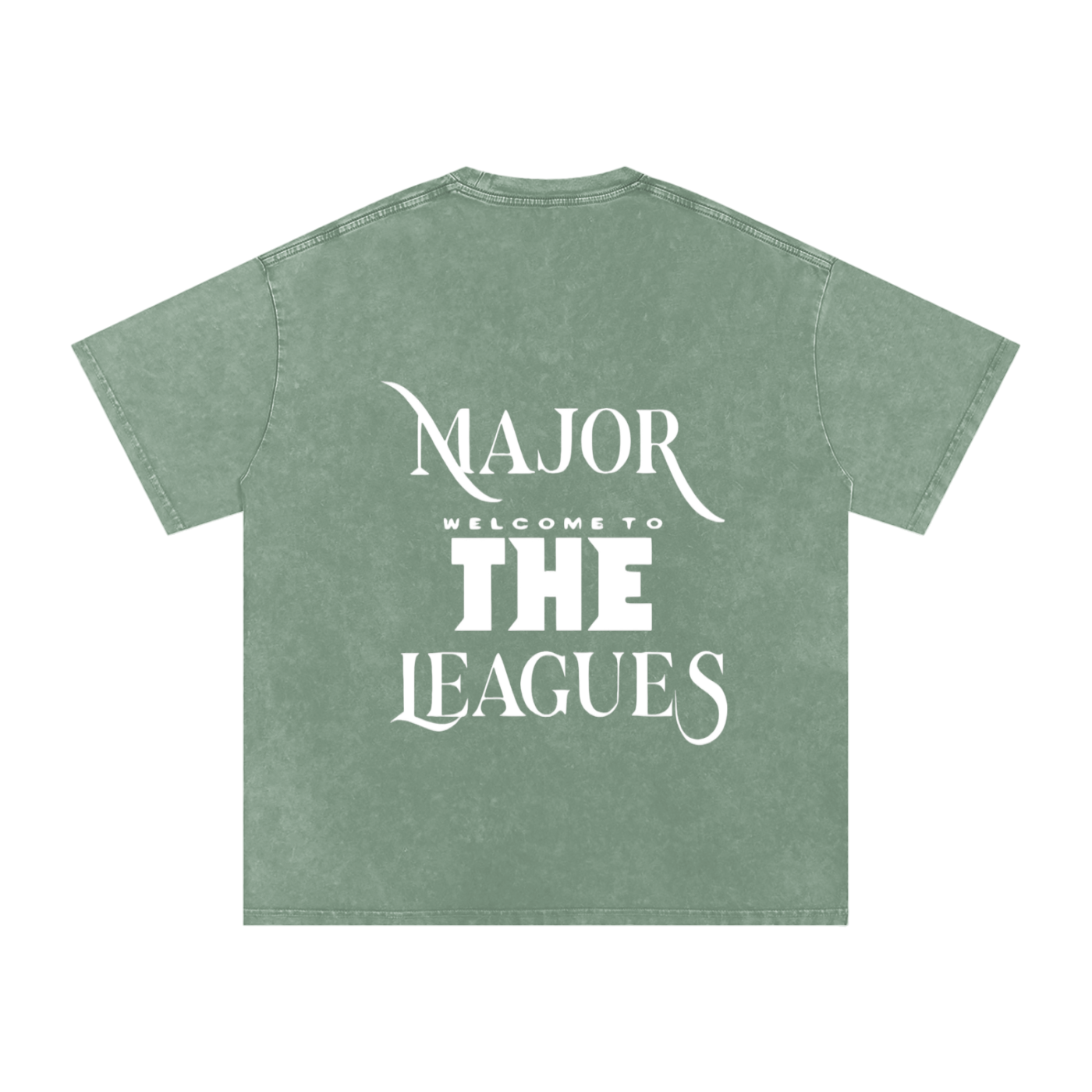 Snow Washed Oversized Cotton "WELL OFF" T-Shirt