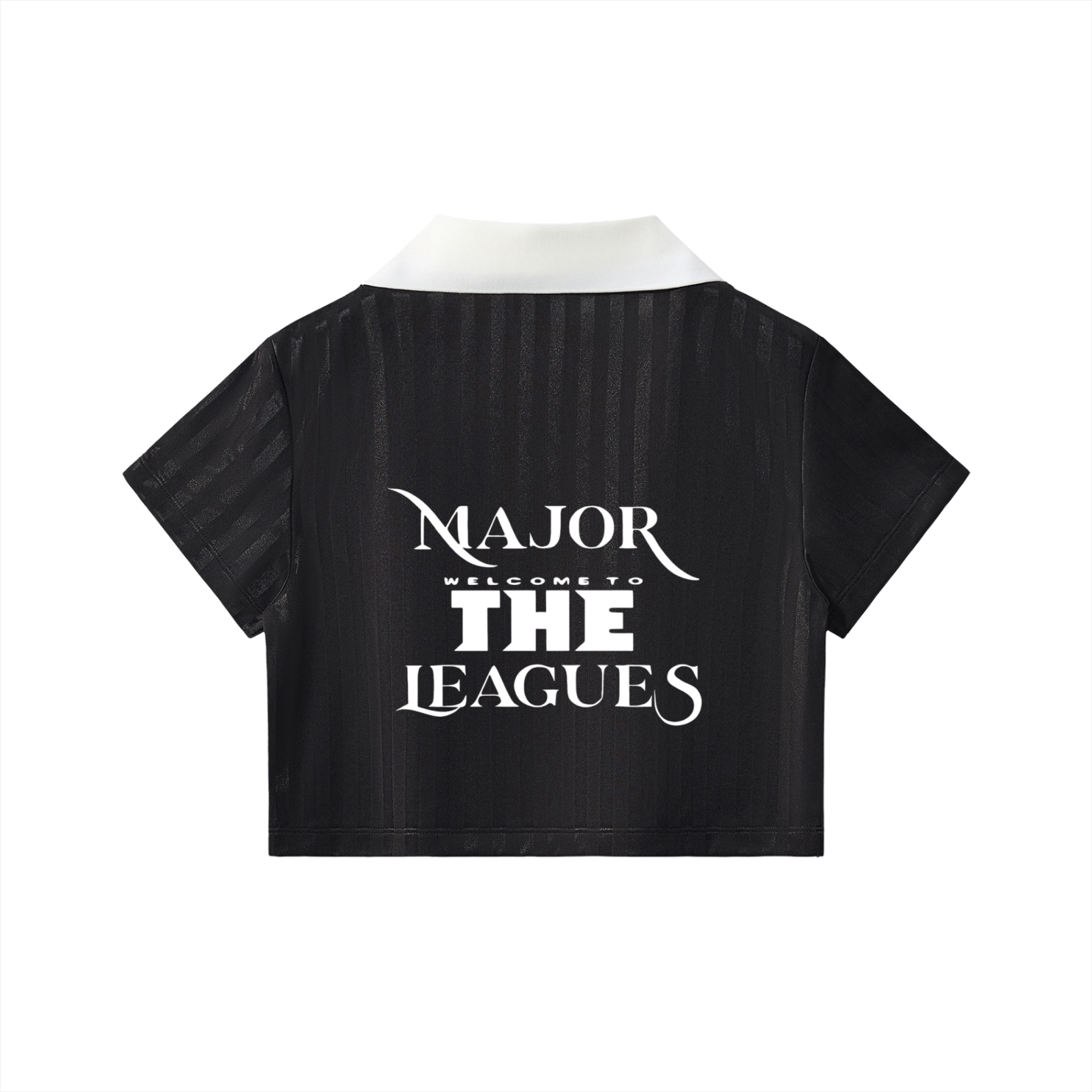 Womens Contrast Collar Striped Cropped "WELL OFF" Jersey