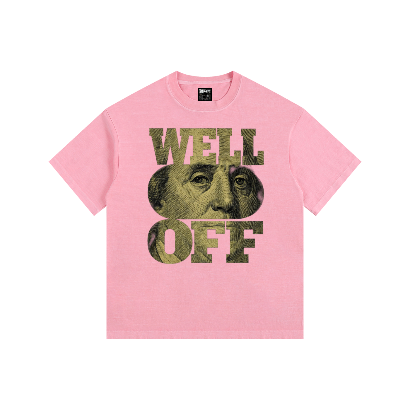 Vintage Washed Oversized Cotton "WELL OFF" T-Shirt