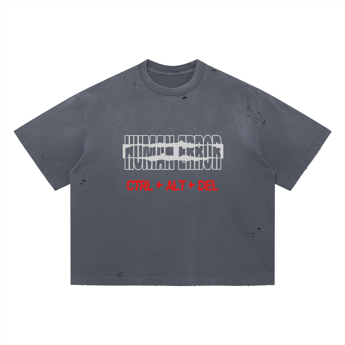 Vintage Washed Distressed Boxy Oversized "XTINCT INDIVIDUALS" T-Shirt