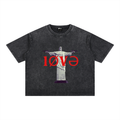 Mineral Wash Boxy Cotton "NO PEACE WITHOUT WAR "T-Shirt