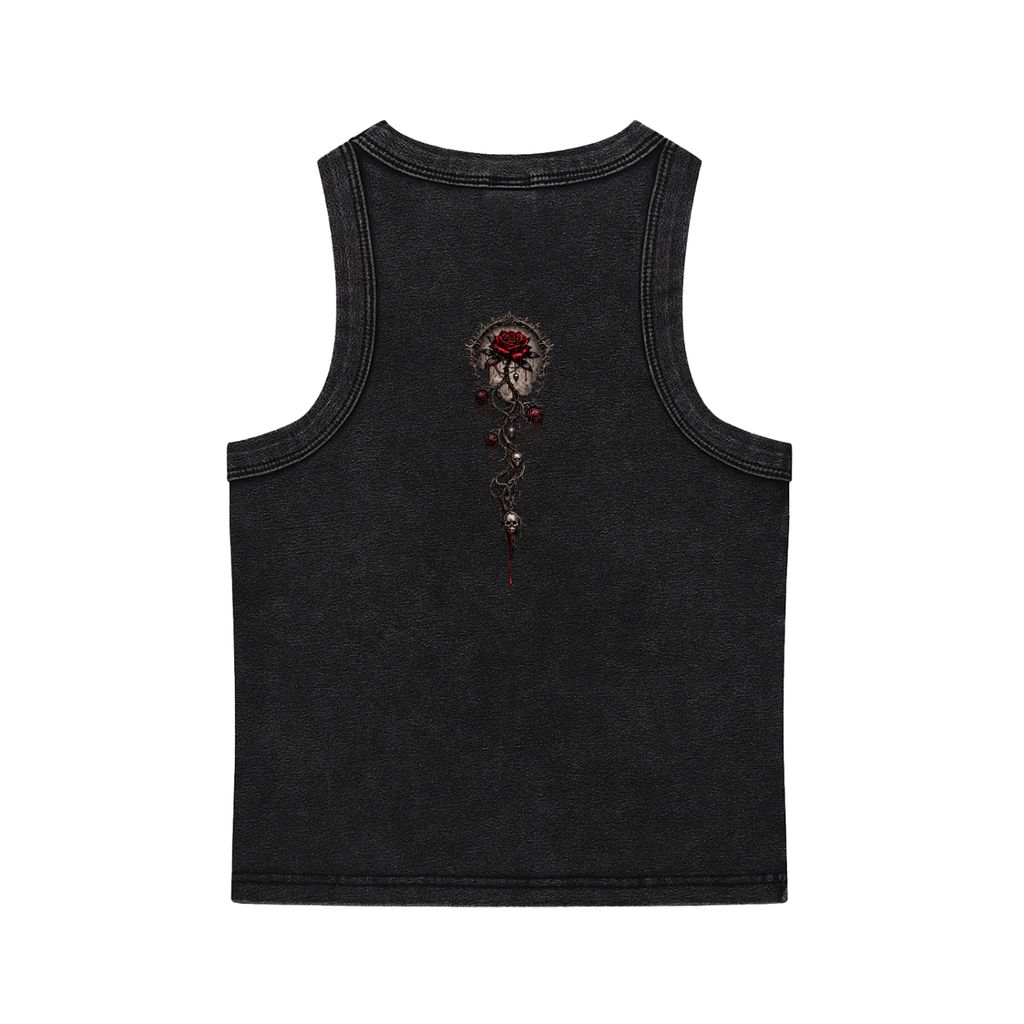 Womens Snow Washed "Lonely Rose" Tank Top