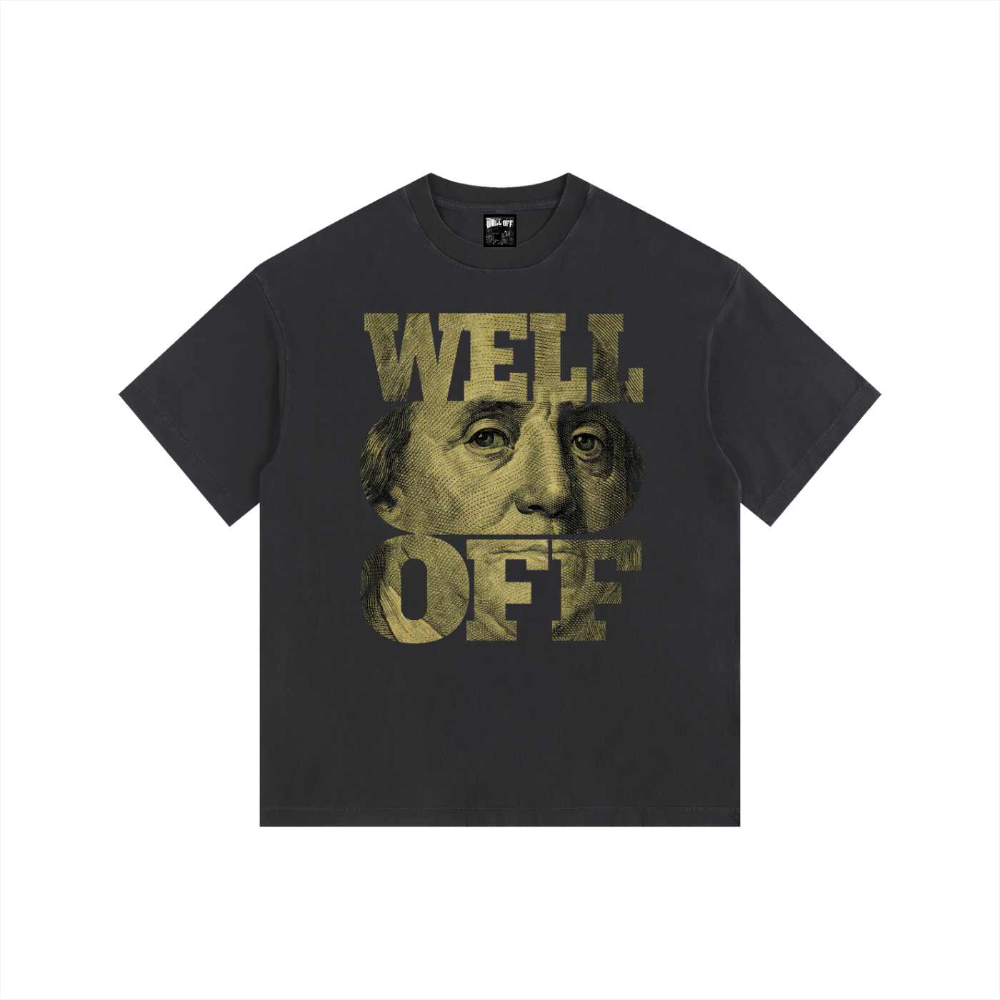 Vintage Washed Oversized Cotton "WELL OFF" T-Shirt
