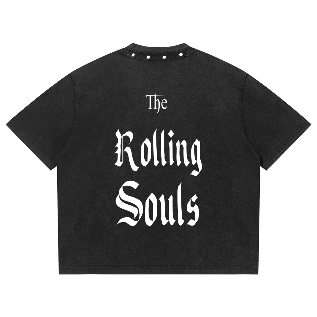 Unisex Washed Boxy Studded "Le'Saint" T-Shirt