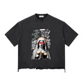 Snow Wash Raw-Hem Boxy "LE'SAINT" T-shirt