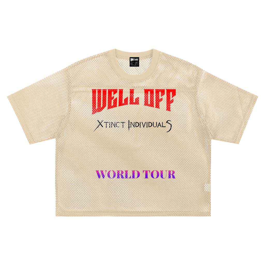 See-through Boxy "WELL OFF - XtincT IndividualS" Collab Net T-Shirt