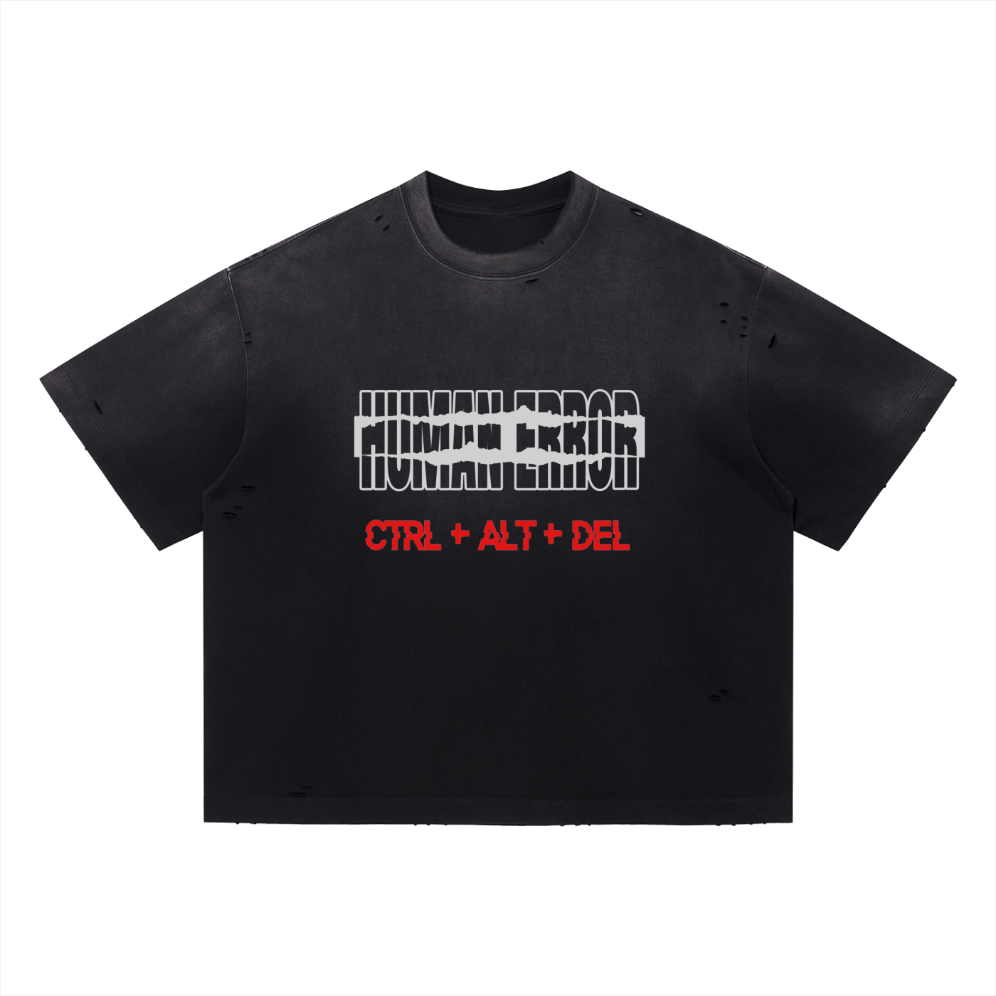 Vintage Washed Distressed Boxy Oversized "XTINCT INDIVIDUALS" T-Shirt