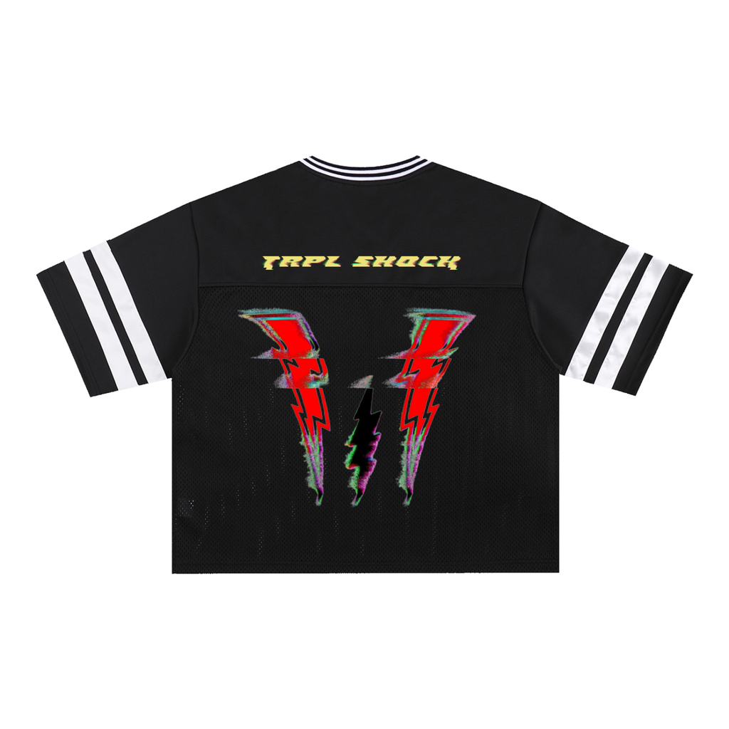 Taped Mesh Boxy "WELL OFF"  T-Shirt
