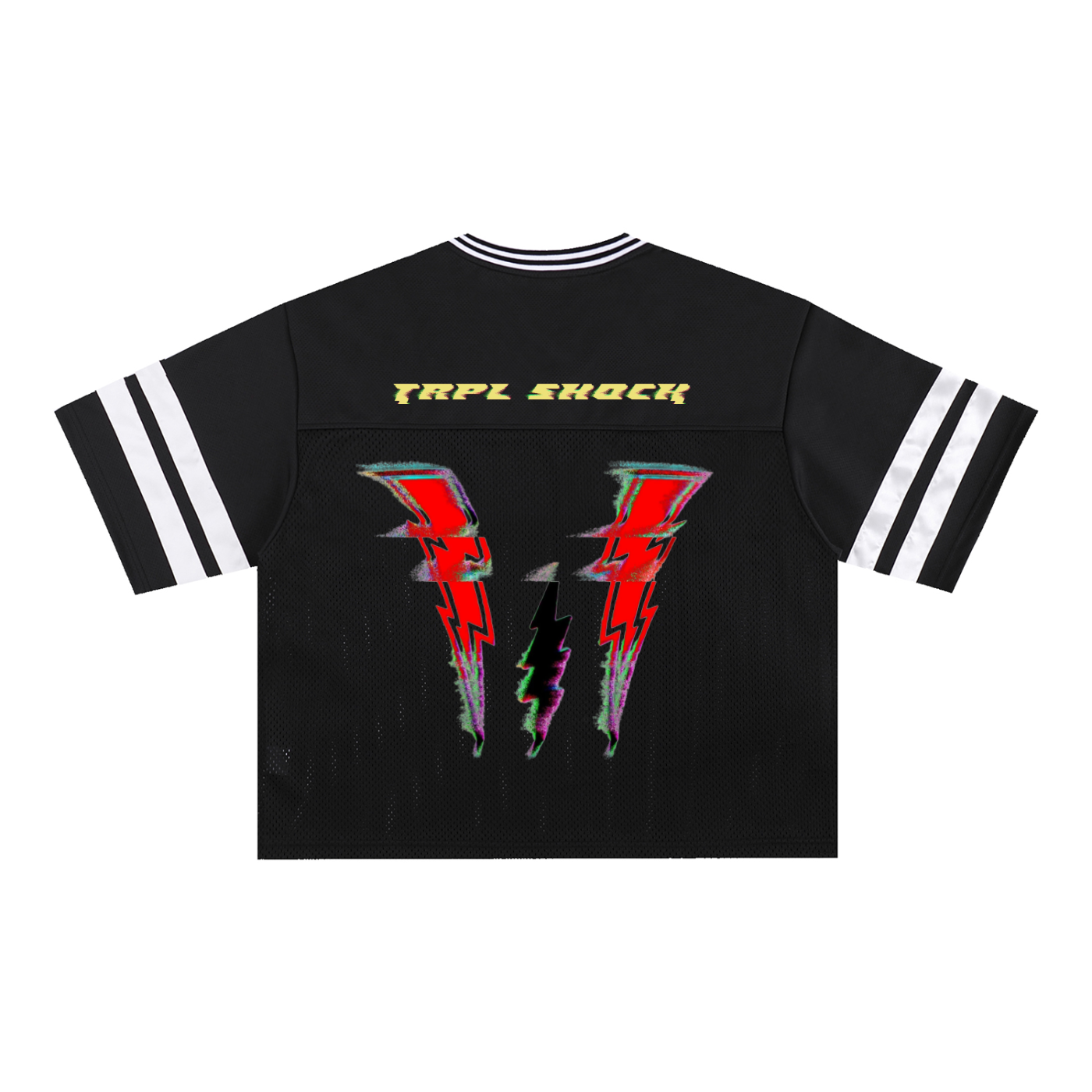 Taped Mesh Boxy "WELL OFF"  T-Shirt