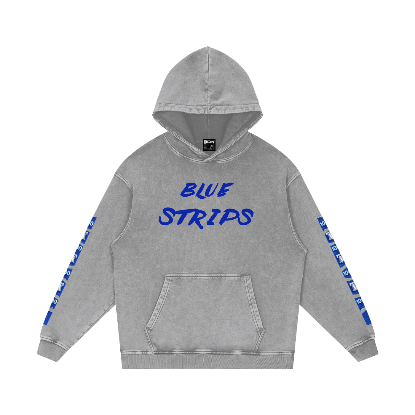 Snow Washed Loose Cotton "WELL OFF" Hoodie