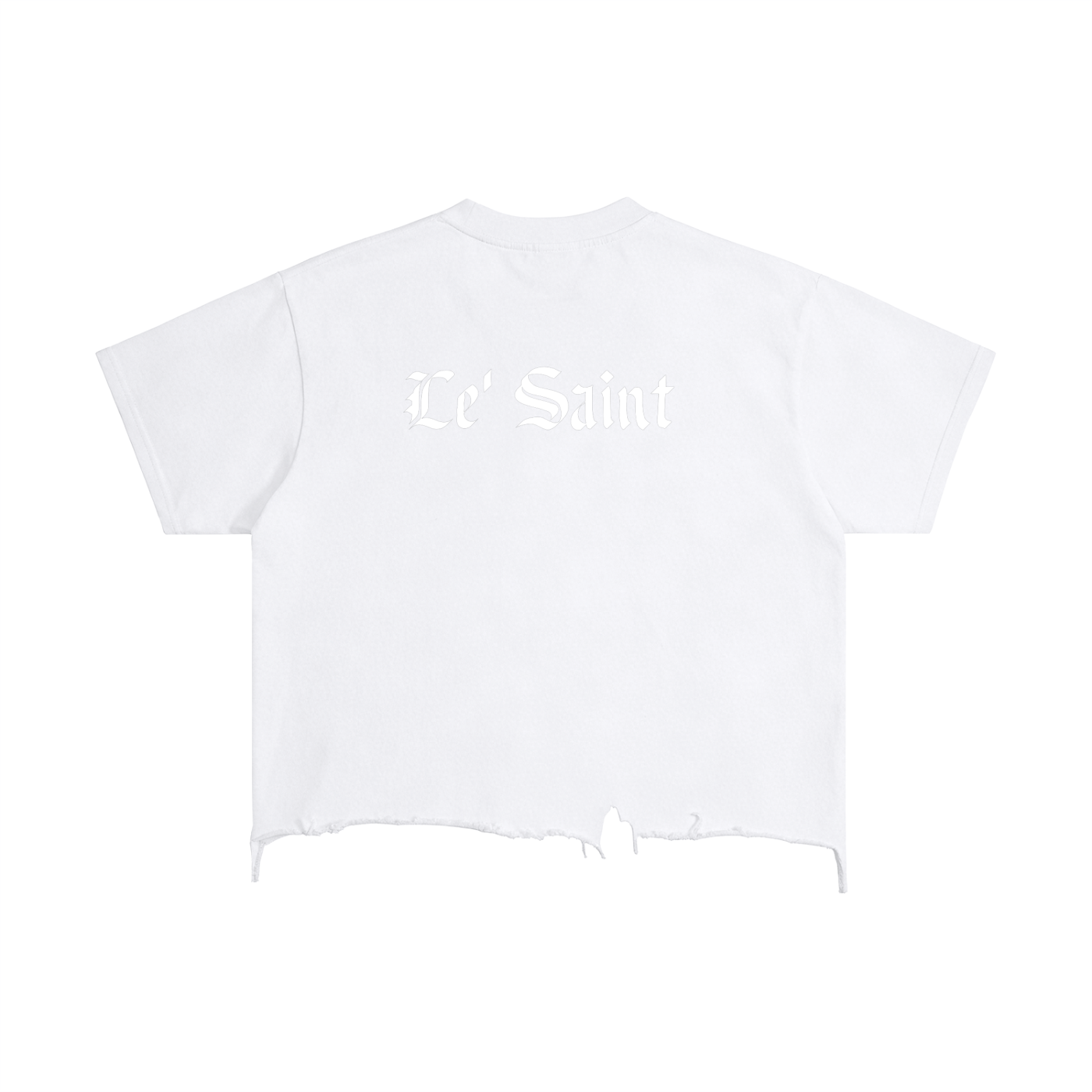 Vintage Wash Boxy Distressed Hem "Le'Saint" T-Shirt