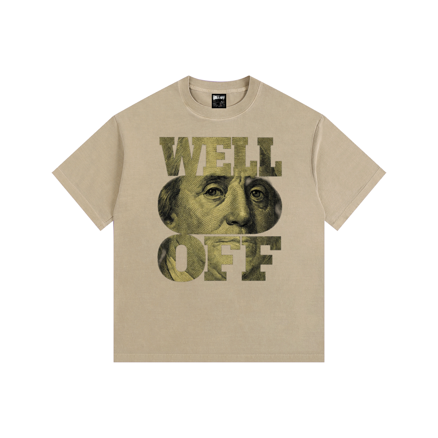 Vintage Washed Oversized Cotton "WELL OFF" T-Shirt