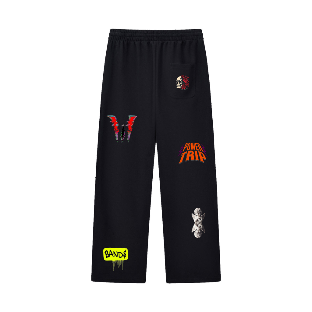 Curved Stripe Straight Sweatpants