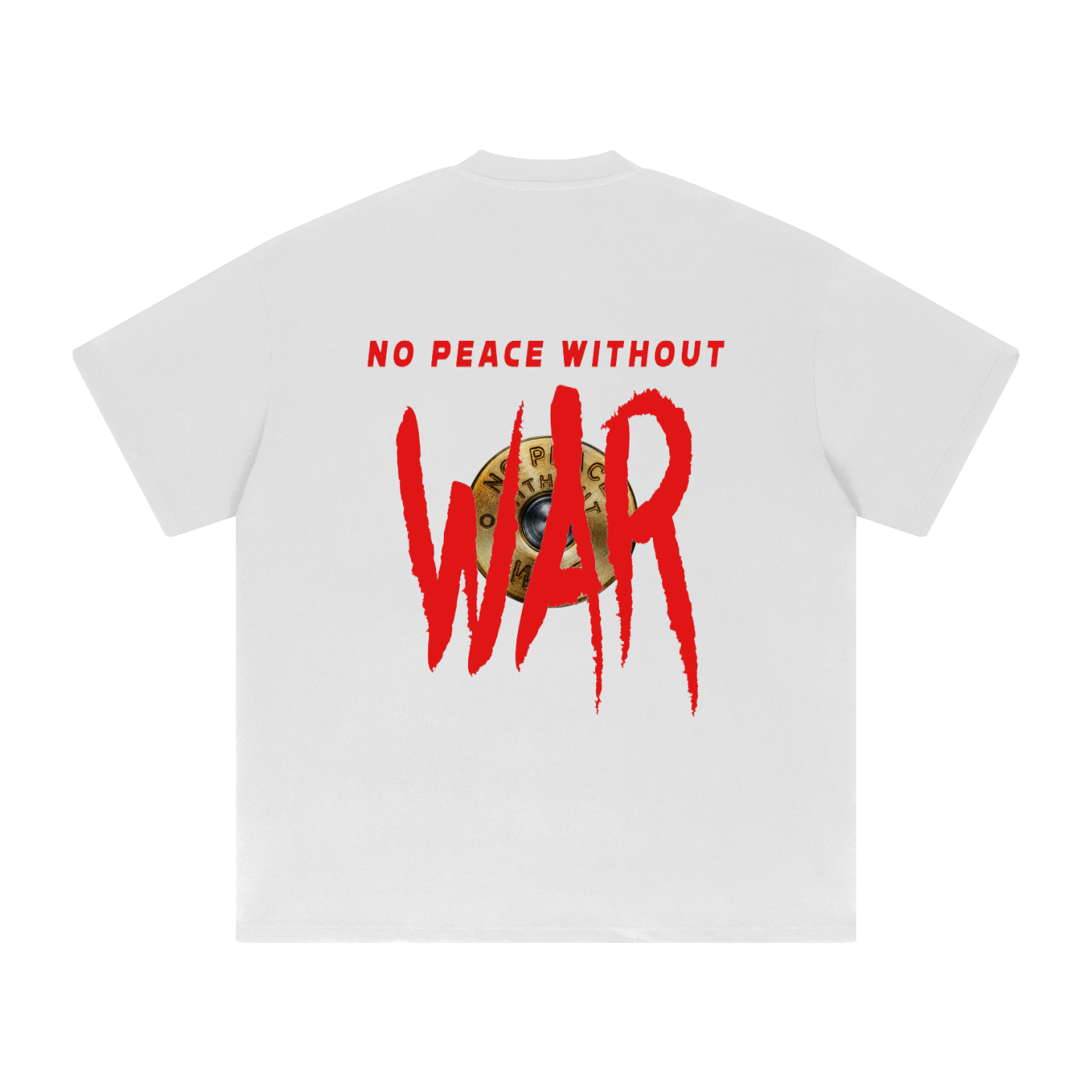 Heavyweight Drop Shoulder "WELL OFF-NO PEACE WITHOUT WAR " Collab T-Shirt
