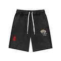 Mineral Wash Raw Edge "WELL OFF Collab" Shorts