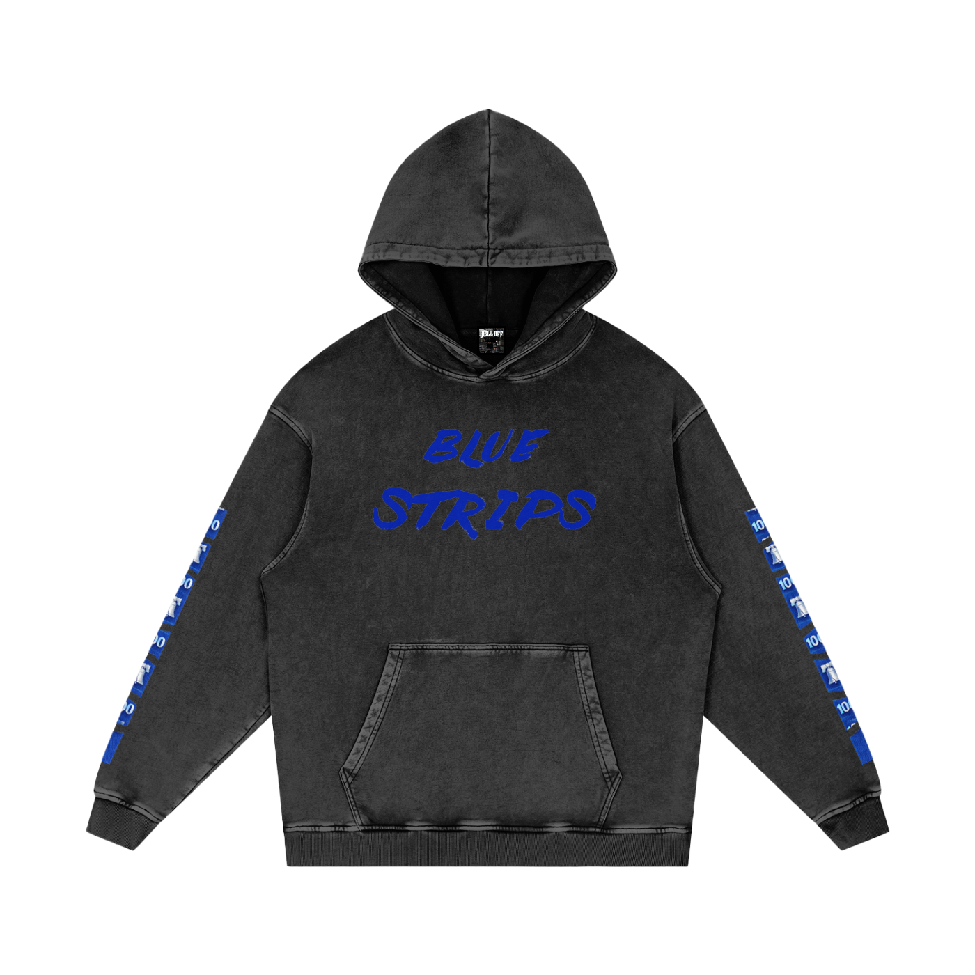 Snow Washed Loose Cotton "WELL OFF" Hoodie