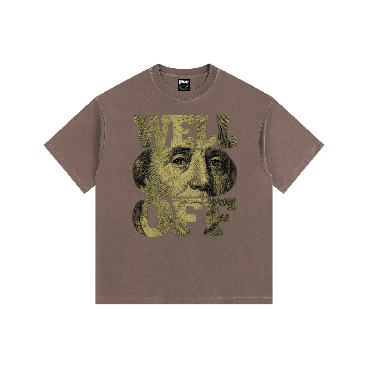 Vintage Washed Oversized Cotton "WELL OFF" T-Shirt
