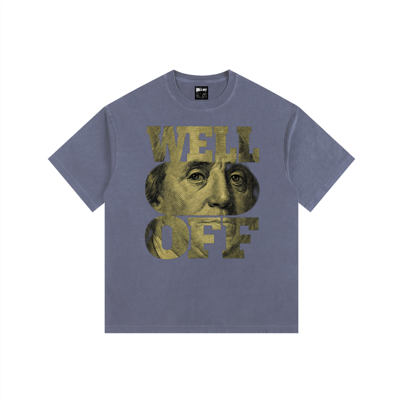 Vintage Washed Oversized Cotton "WELL OFF" T-Shirt
