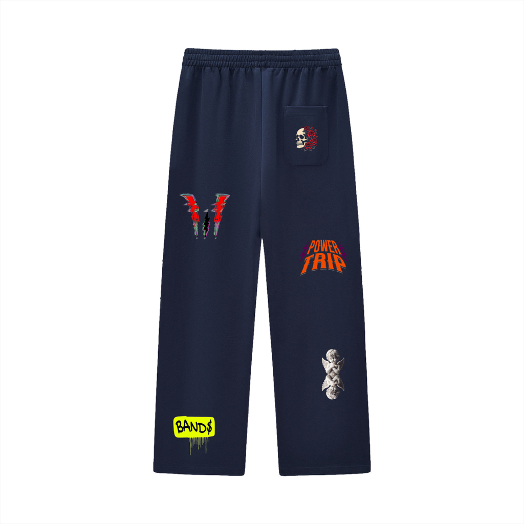 Curved Stripe Straight Sweatpants