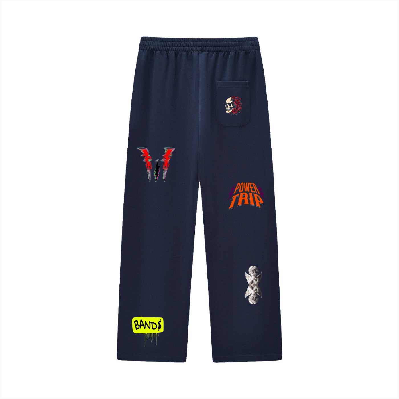 Curved Stripe Straight Sweatpants