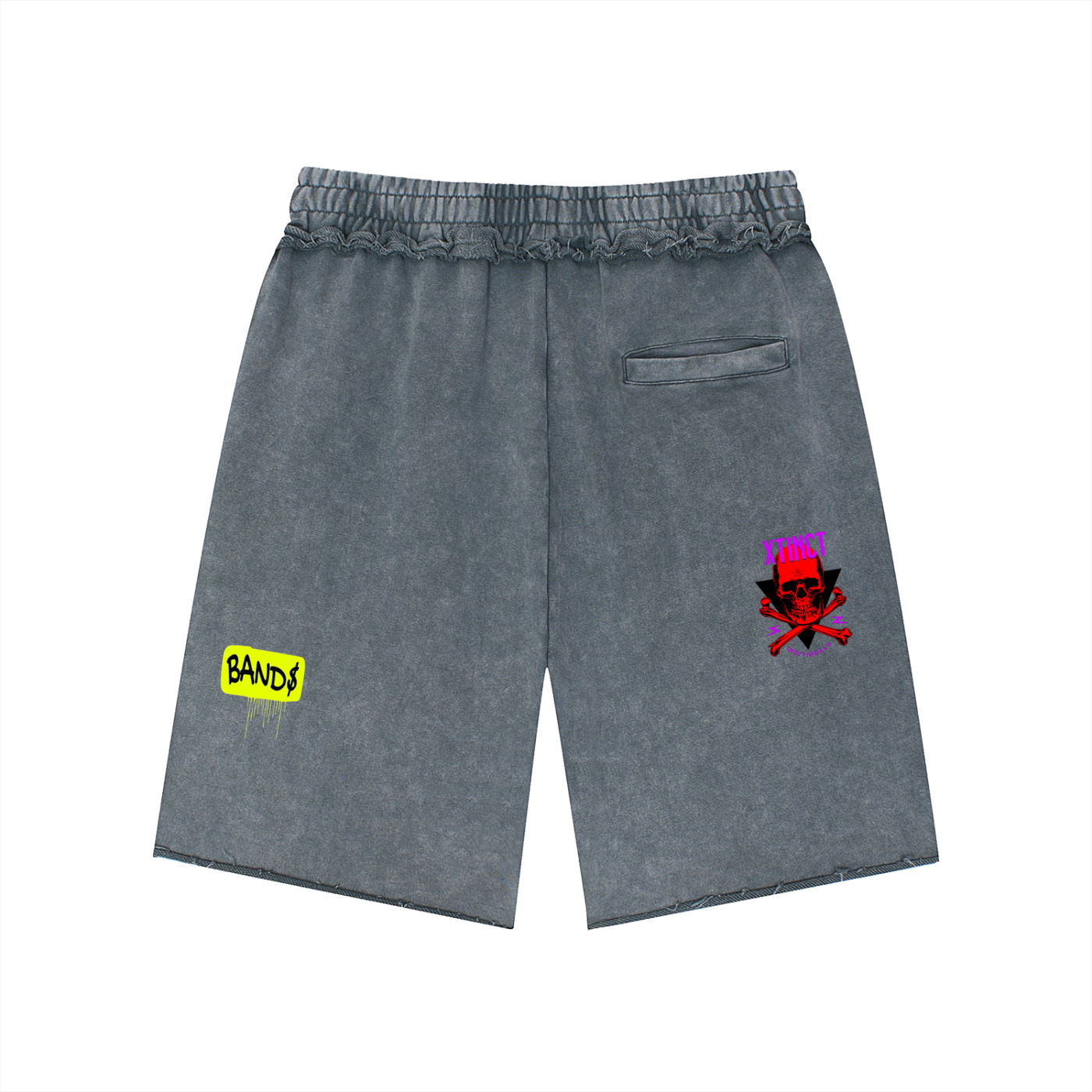 Mineral Wash Raw Edge "WELL OFF Collab" Shorts