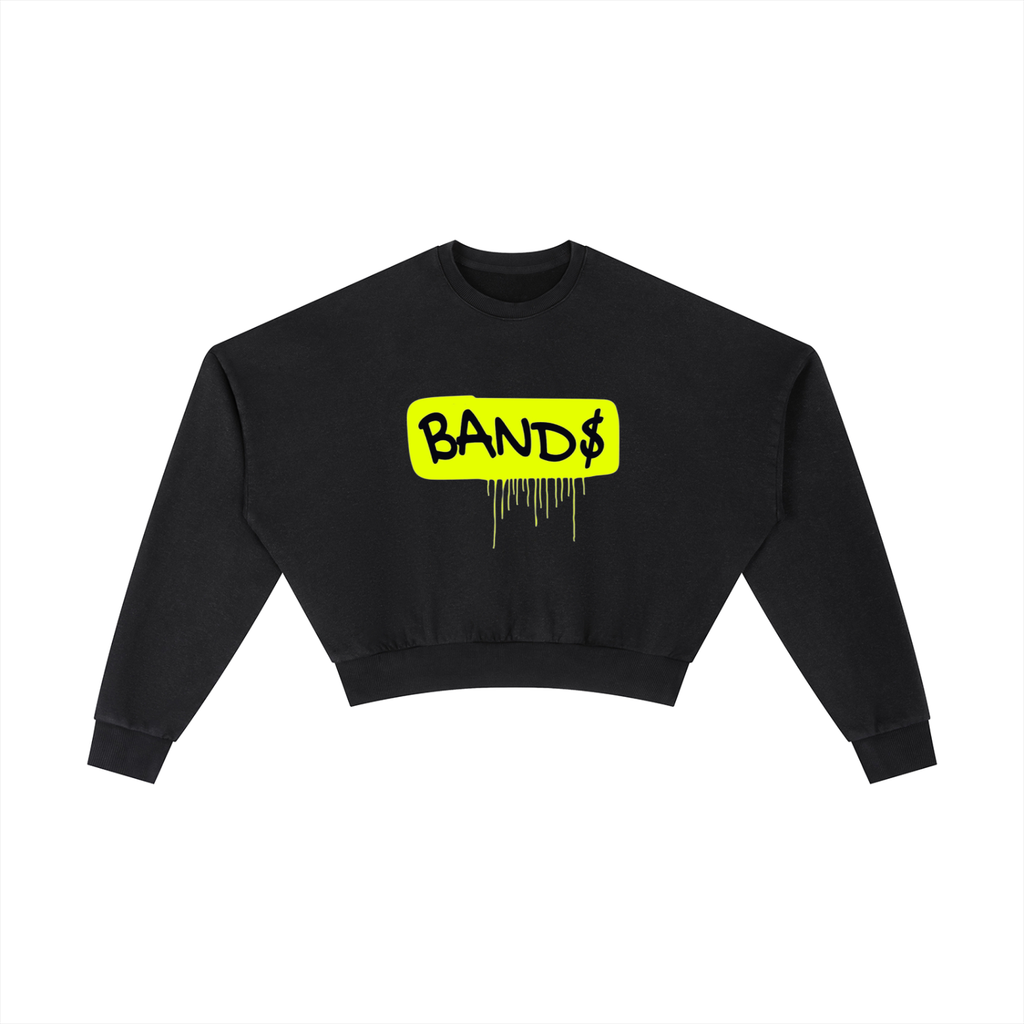 Womens Vintage "WELL OFF" Washed Cropped Sweatshirt