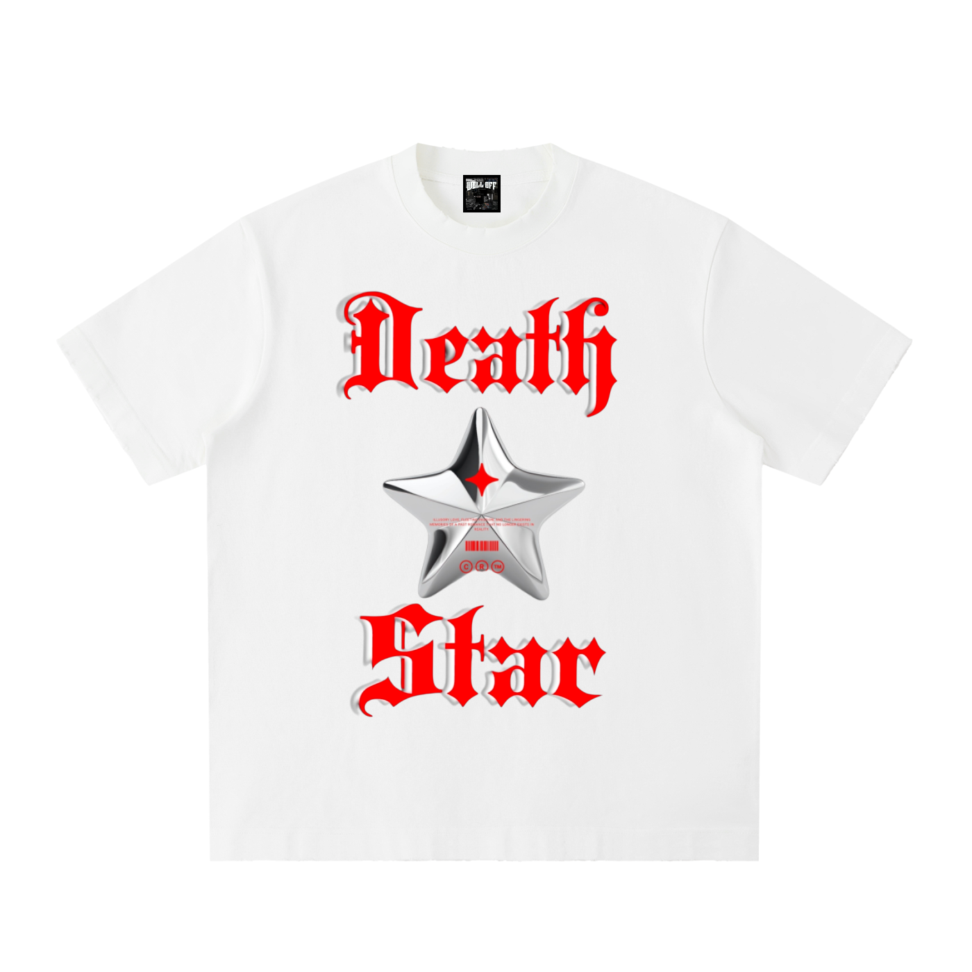 Heavyweight Vintage Washed Frayed "Death Star" T-Shirt