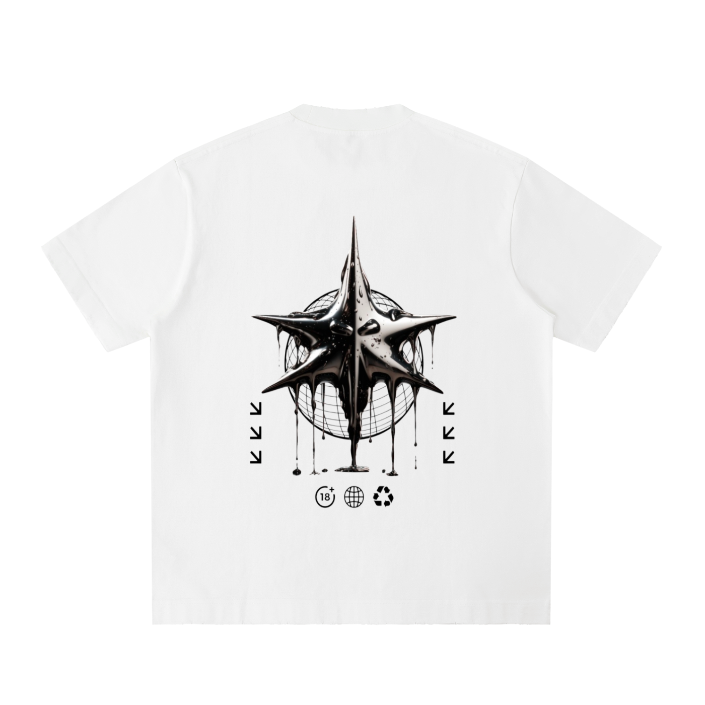 Heavyweight Vintage Washed Frayed "Death Star" T-Shirt