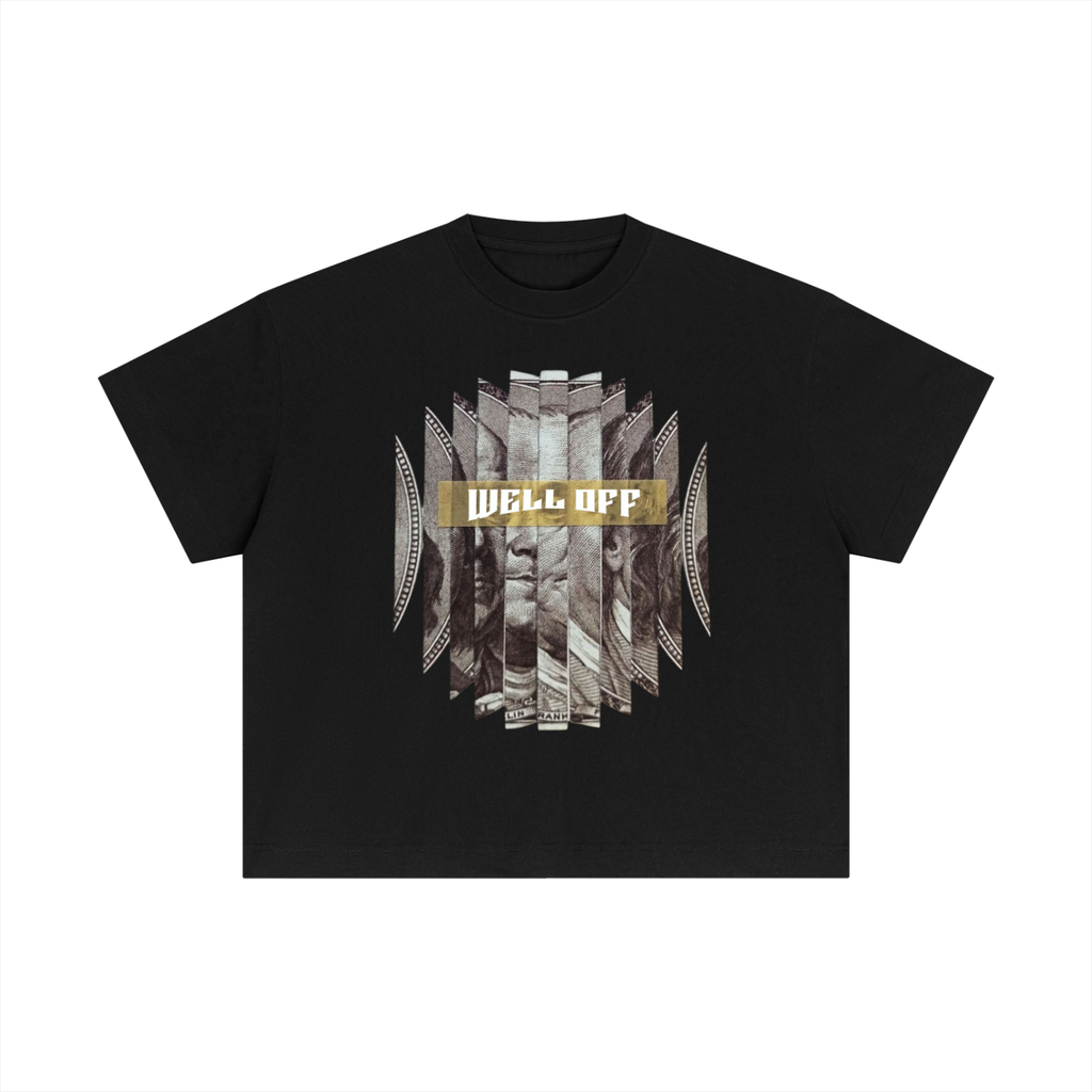 Essential Cotton Boxy "WELL OFF "T-Shirt