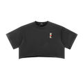 Womens Snow Washed Raw Edge Crop "WELL OFF" Top