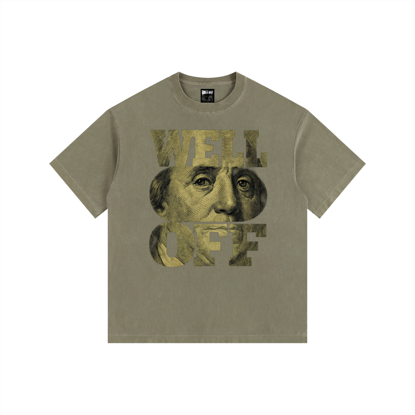 Vintage Washed Oversized Cotton "WELL OFF" T-Shirt