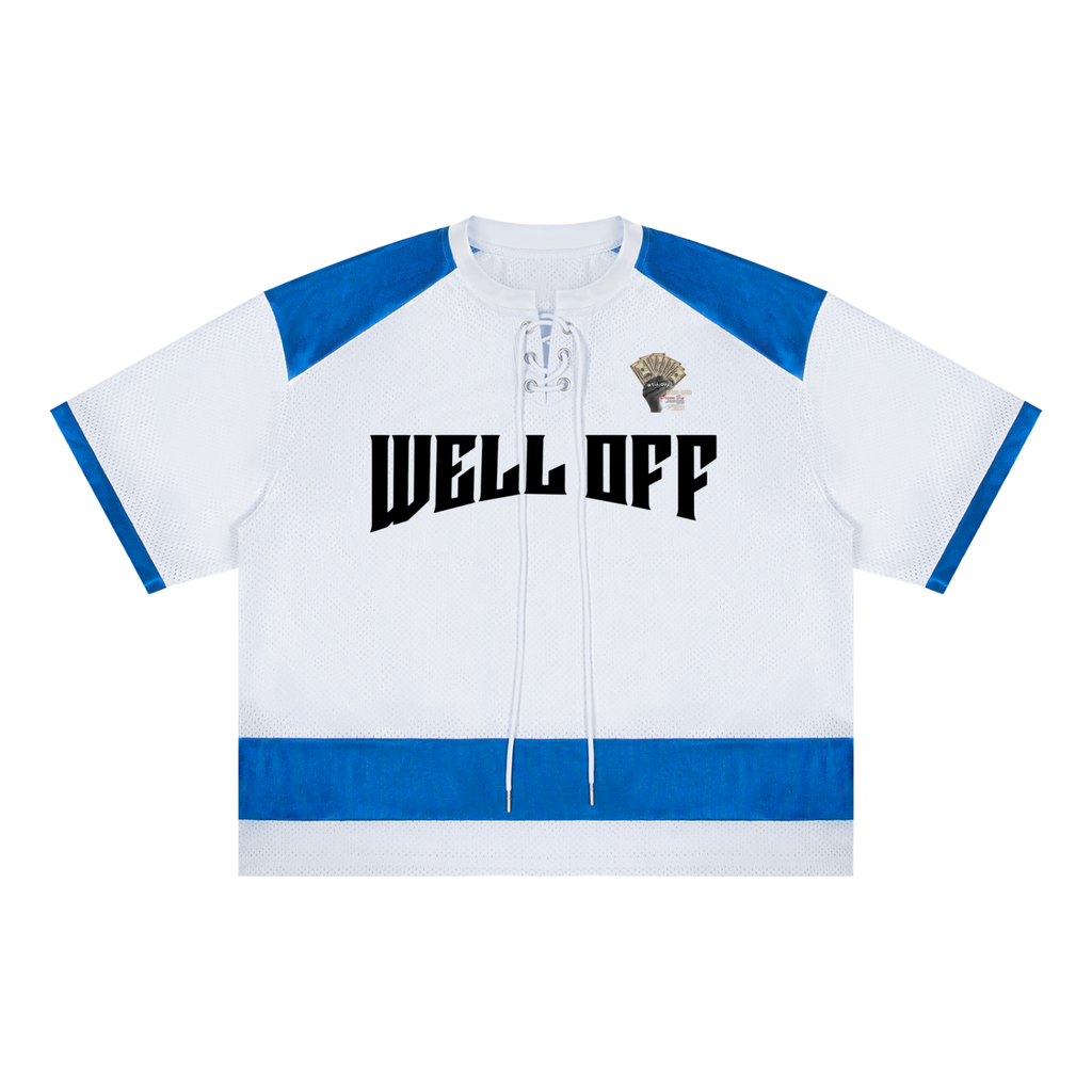 Unisex Raglan Sleeve WELL OFF  Mesh Boxy T-Shirt