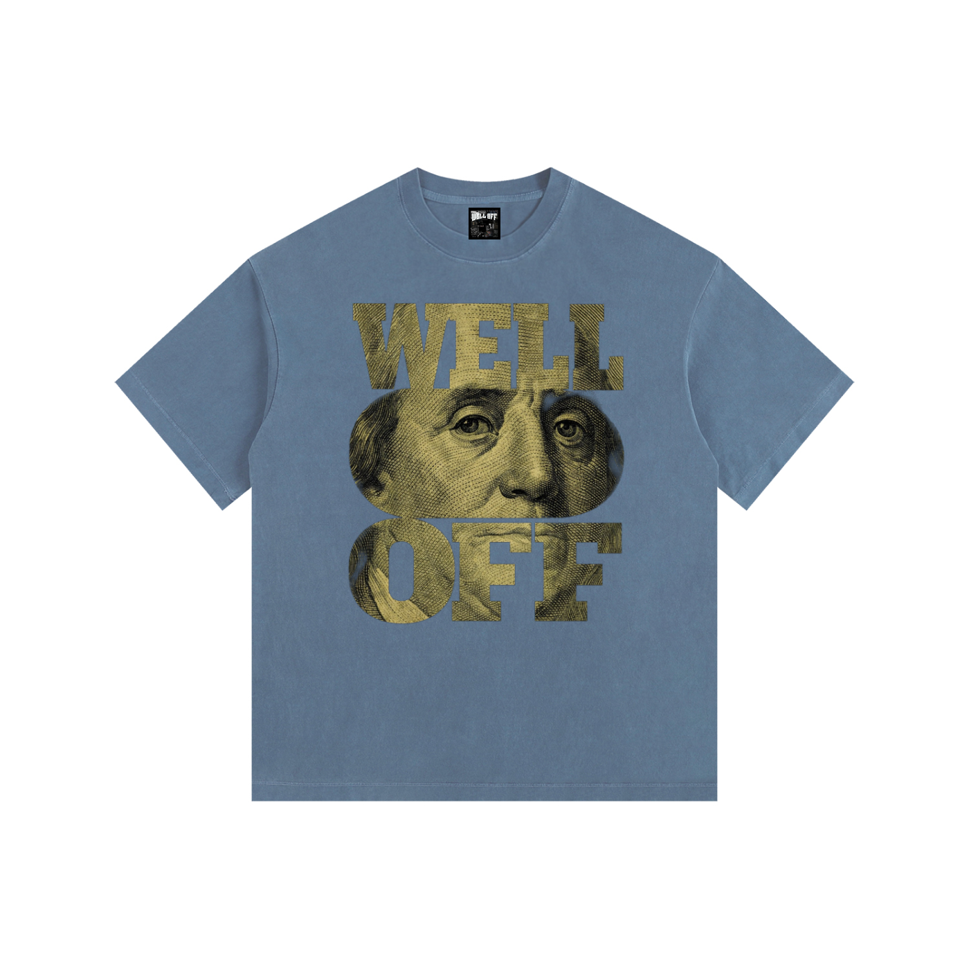 Vintage Washed Oversized Cotton "WELL OFF" T-Shirt