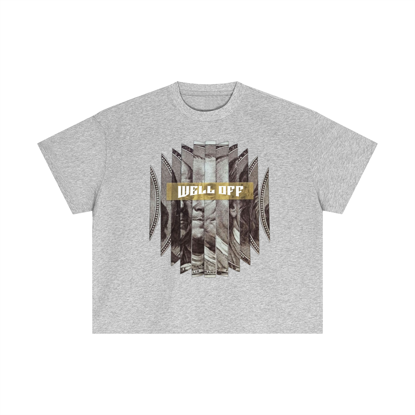 Essential Cotton Boxy "WELL OFF "T-Shirt