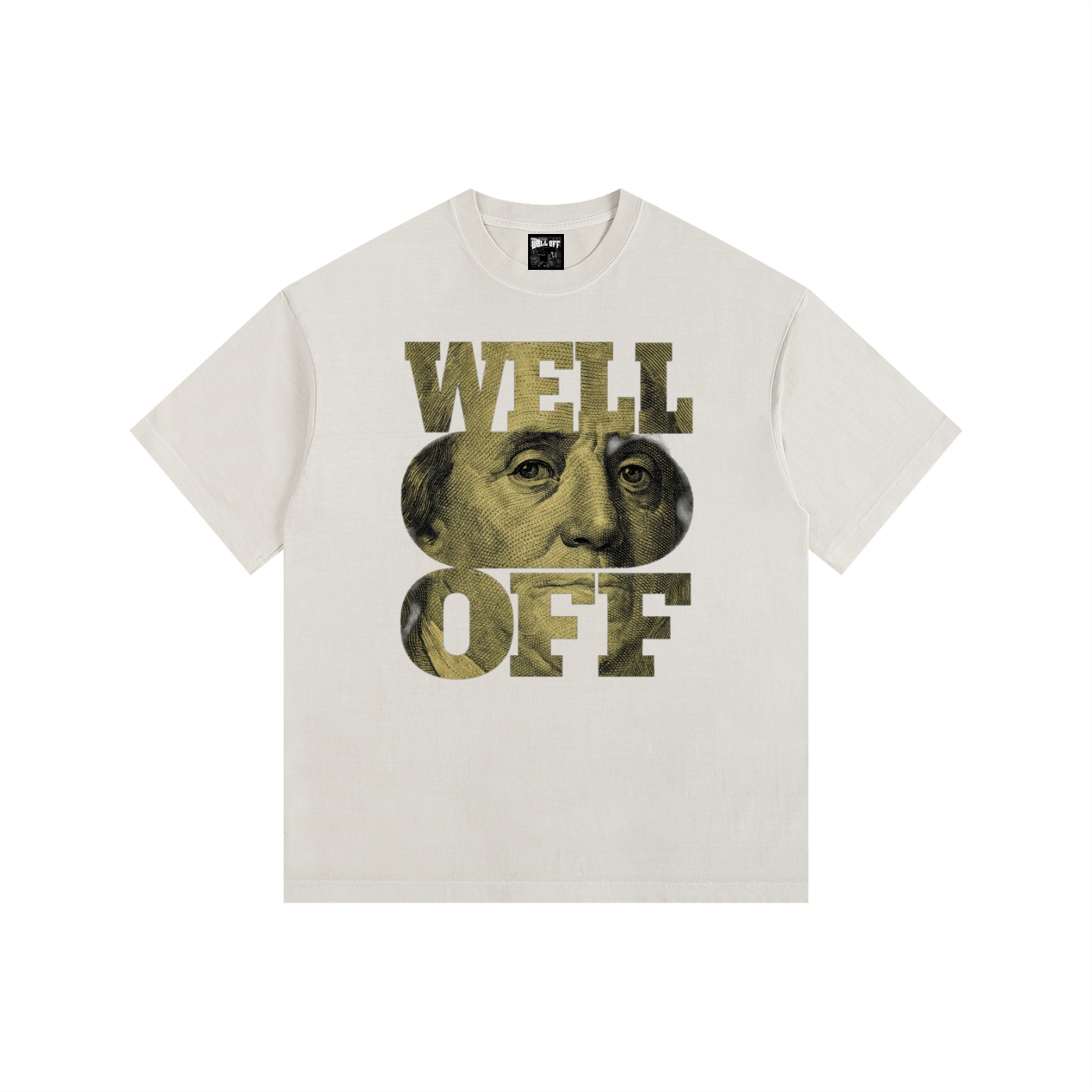 Vintage Washed Oversized Cotton "WELL OFF" T-Shirt