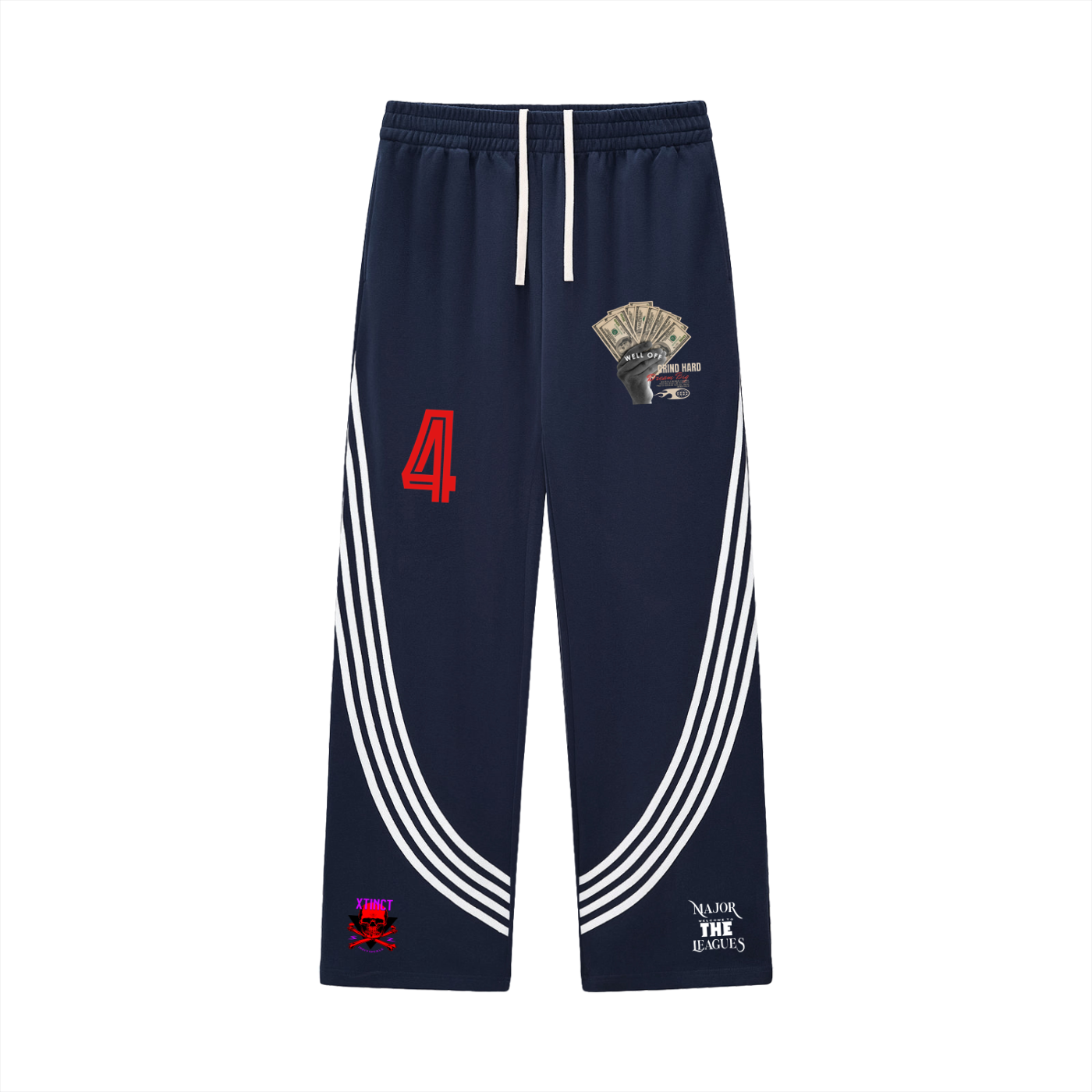 Curved Stripe Straight Sweatpants