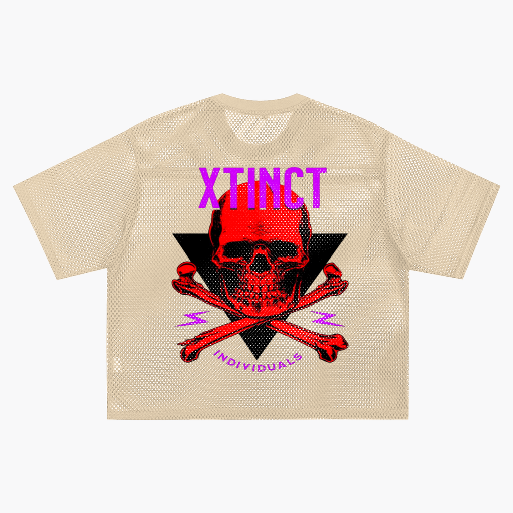 See-through Boxy "WELL OFF - XtincT IndividualS" Collab Net T-Shirt